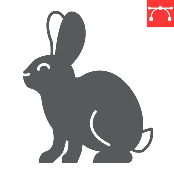 Icono de glifo de conejo — Vector de stock