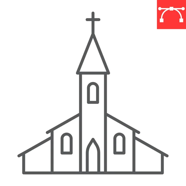 Kerk lijn pictogram — Stockvector