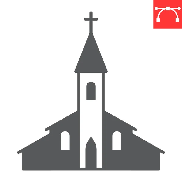Iglesia icono glifo — Vector de stock