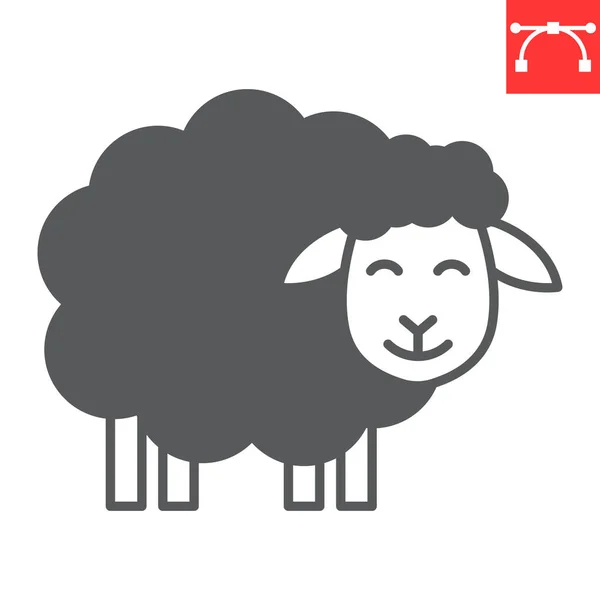 Sheep glyph icon — Stock Vector