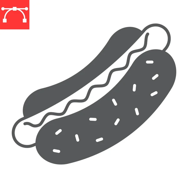 Glyphen-Symbol für Hot Dogs — Stockvektor