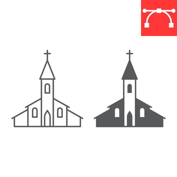 Церковная линия и икона — стоковый вектор