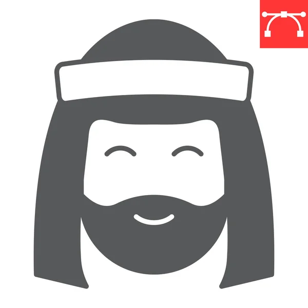 Arabski człowiek ikona glifu — Wektor stockowy