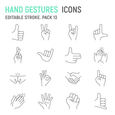 El hareketleri satır Icon Set