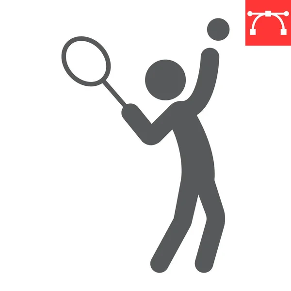 Ícone de glifo esportivo de tênis — Vetor de Stock