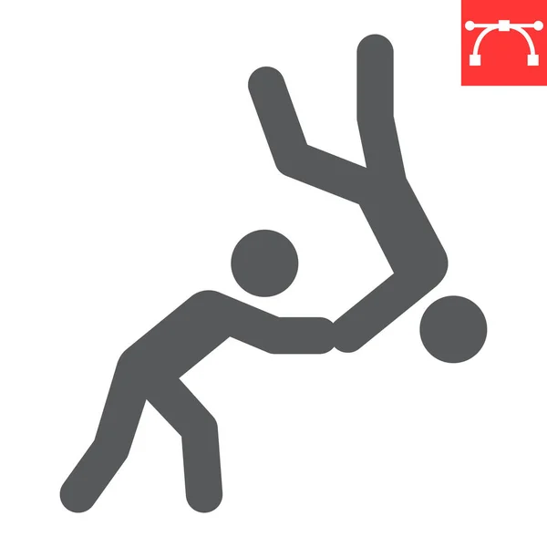 Judo deporte icono glifo — Vector de stock