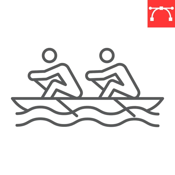 Rowing sport line icon