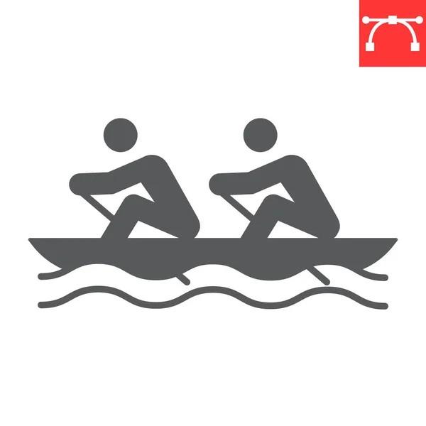 Rowing sport glyph icon