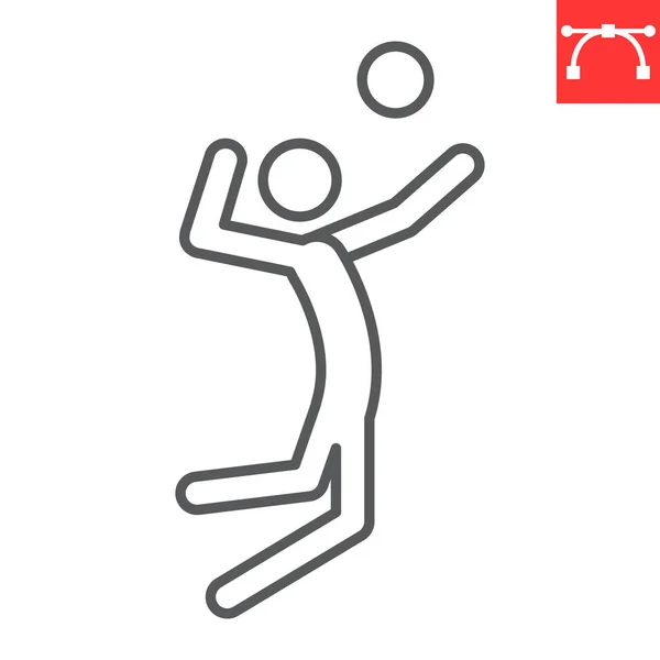 Icône de ligne de sport de volley — Image vectorielle