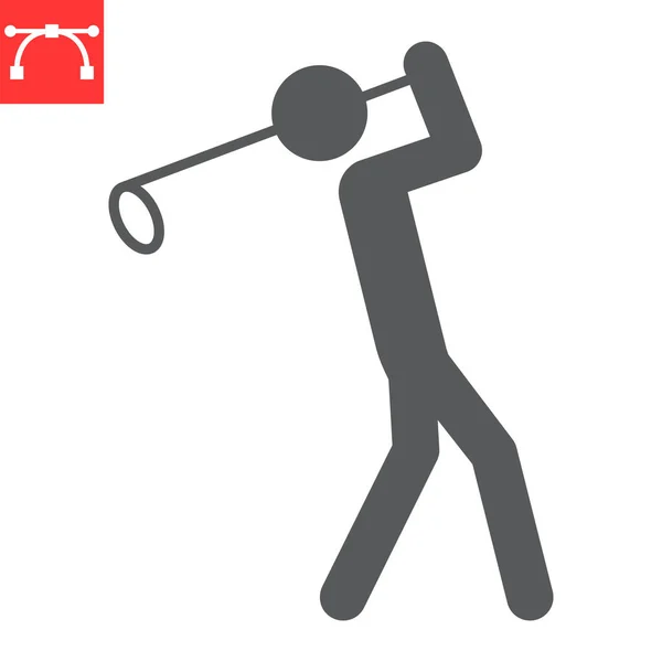 Golf sport glyph pictogram — Stockvector