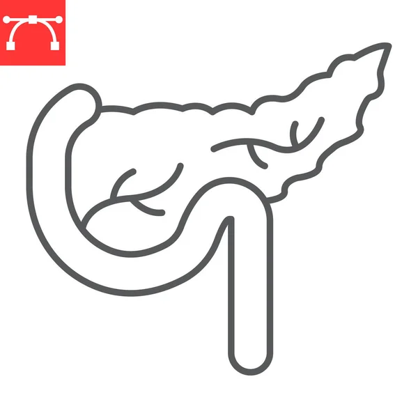 Icono de línea de pancreatitis — Vector de stock