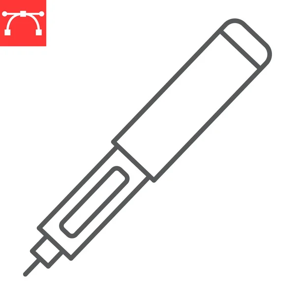 Ikona linii wstrzykiwacza insuliny — Wektor stockowy