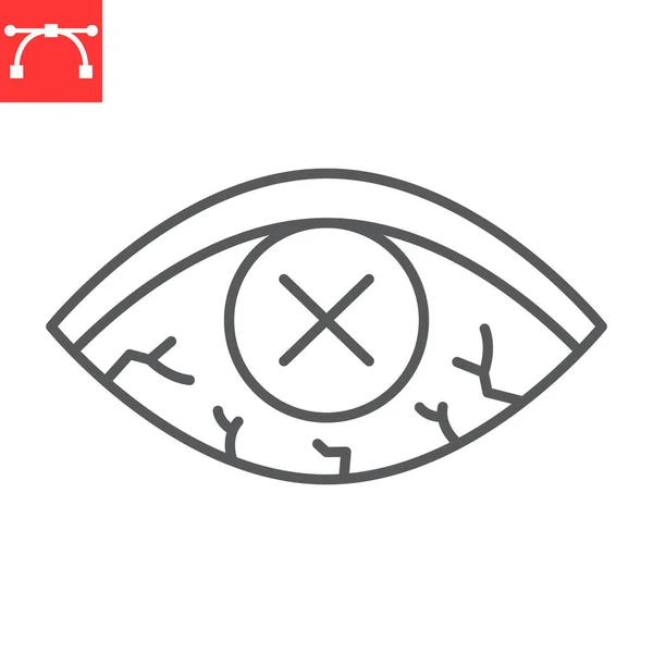 Icono de línea ocular diabética — Vector de stock