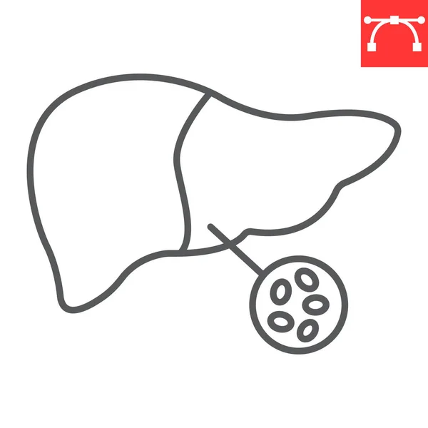 Fatty liver line icon — Vector de stock