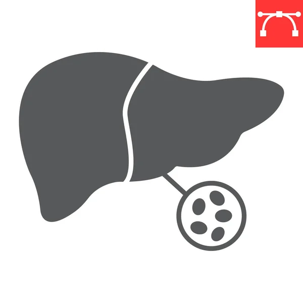 Fatty liver glyph icon — Vector de stock