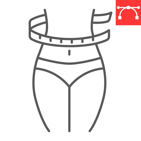 Weight lose line icon — 스톡 벡터