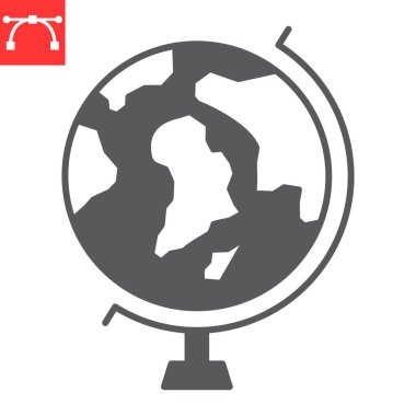 Globe stand glyph icon, school and education, globe vector icon, vector graphics, editable stroke solid sign, eps 10.