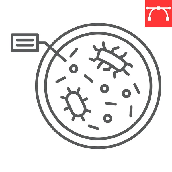 Petri Πιάτο Γραμμή Εικονίδιο Βιολογία Και Επιστήμη Petri Πιάτο Εικονίδιο — Διανυσματικό Αρχείο