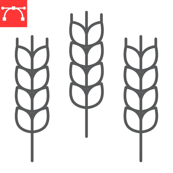 Wheat Line Icon Barley Gluten Free Wheat Grain Vector Icon — Διανυσματικό Αρχείο