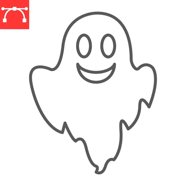 Ghost Line Icon Halloween Scary Ghost Vector Icon Vector Graphics — Image vectorielle