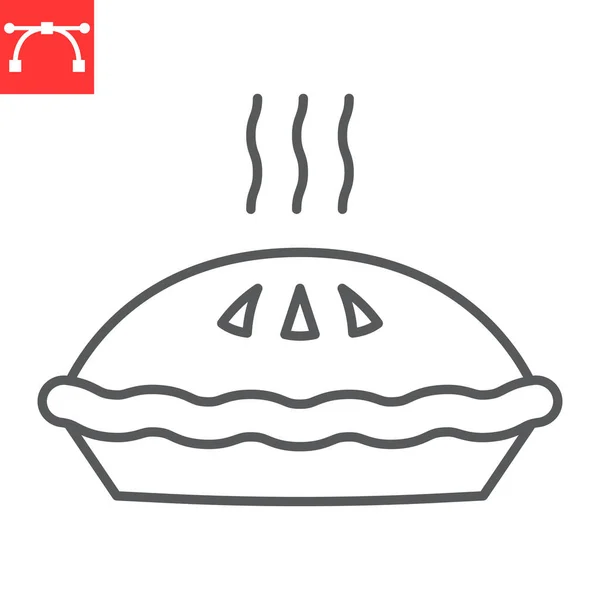 Pie Line Icon Thanksgiving Pastry Pie Vector Icon Vector Graphics — Vetor de Stock