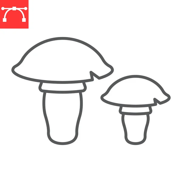 Mushrooms Line Icon Meal Food Mushroom Vector Icon Vector Graphics — Διανυσματικό Αρχείο