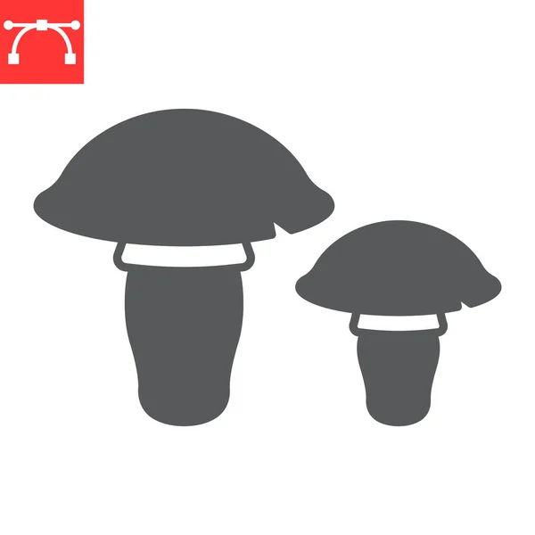 Mushrooms Glyph Icon Meal Food Mushroom Vector Icon Vector Graphics — Stock Vector