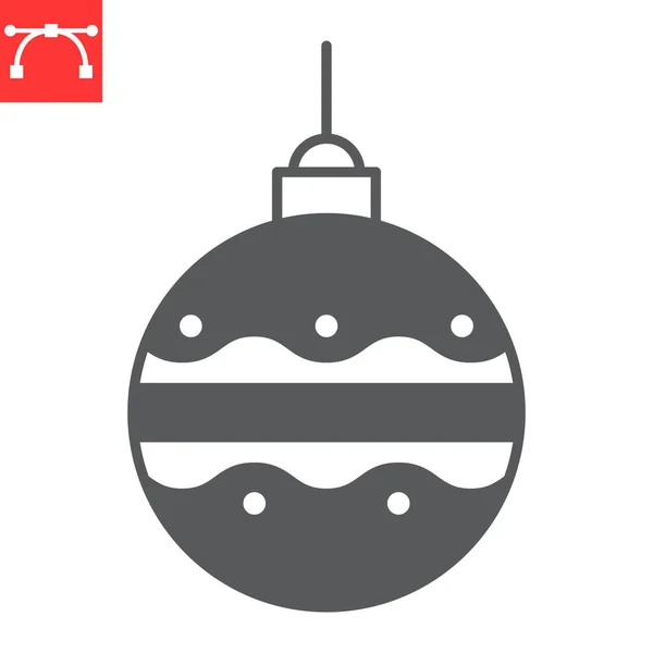 Χριστούγεννα Μπάλα Glyph Εικονίδιο Νέο Έτος Και Χριστούγεννα Χριστουγεννιάτικο Δέντρο — Διανυσματικό Αρχείο