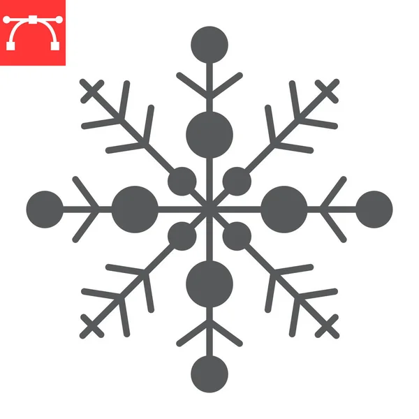 Snowflake Glyph Icon Decoration Frozen Snowflake Vector Icon Vector Graphics — ストックベクタ