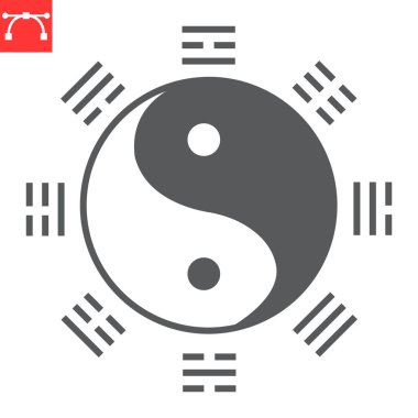 Yin and Yang glyph icon, asian and harmony, yin yang vector icon, vector graphics, editable stroke solid sign, eps 10.