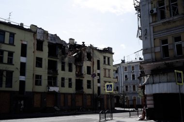 Destroyed infrastructure and buildings of historical significance by the bombing of the Russian Federation.