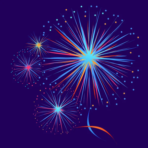 Fuegos artificiales vectoriales — Vector de stock