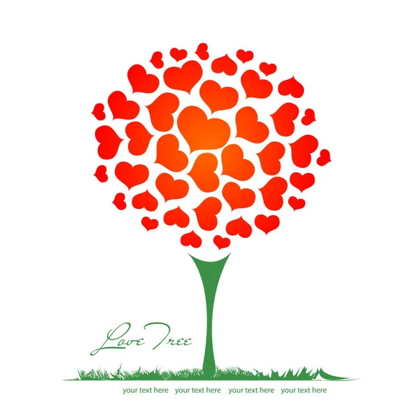 Arbre de coeur Saint Valentin — Image vectorielle