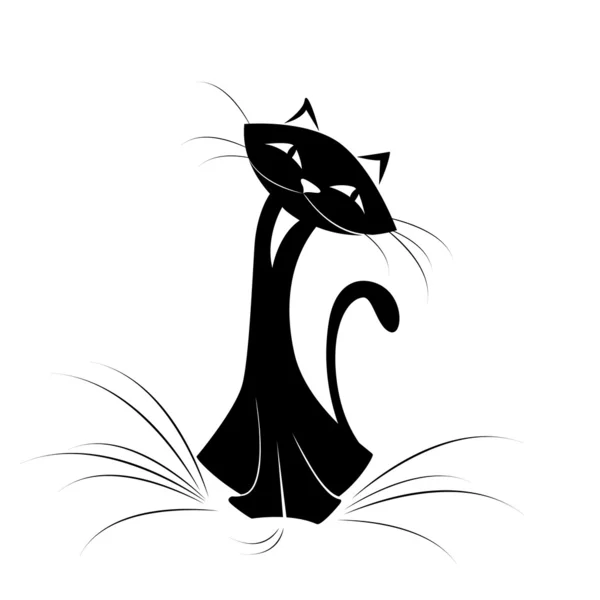 Gato negro — Vector de stock