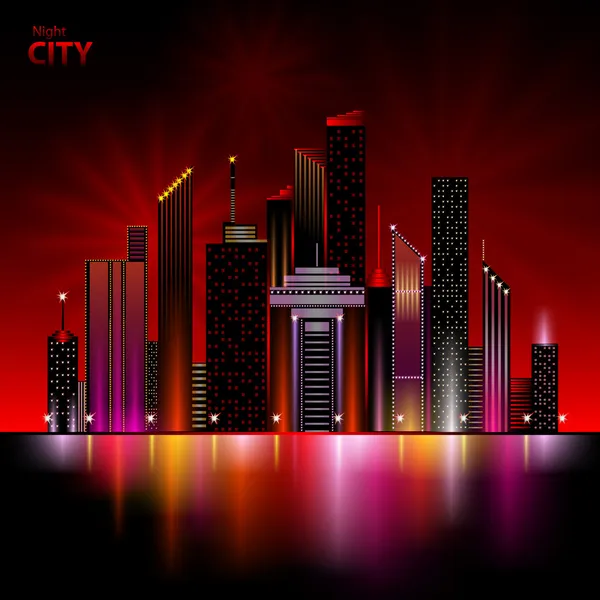 Ciudad de noche — Vector de stock