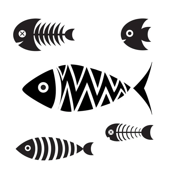 Набор икон из рыбы — стоковый вектор