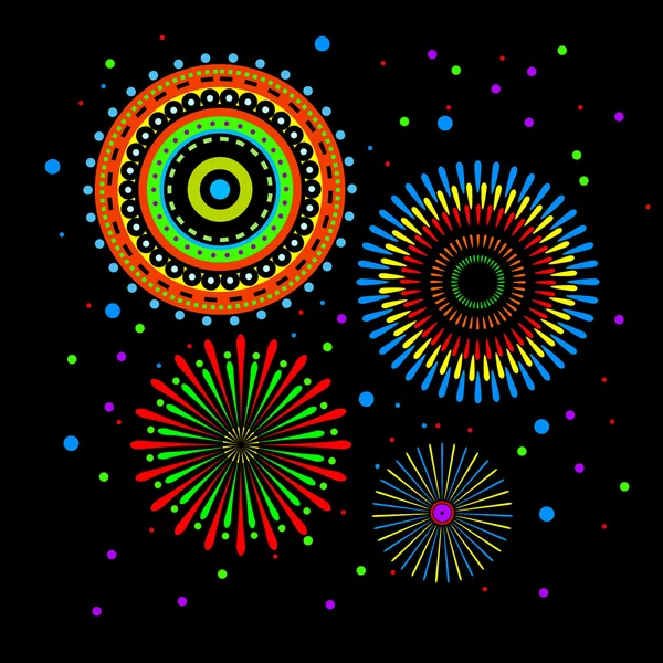 Fuegos artificiales vectoriales — Archivo Imágenes Vectoriales