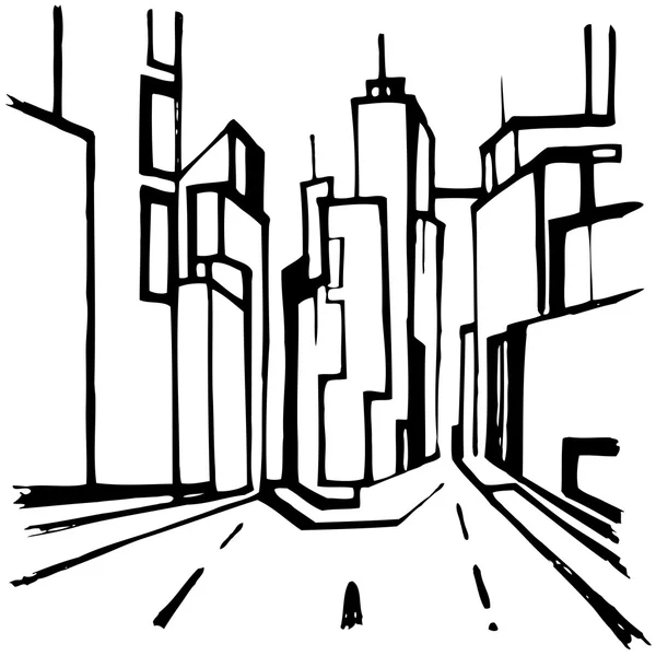 Boceto de ciudad — Vector de stock