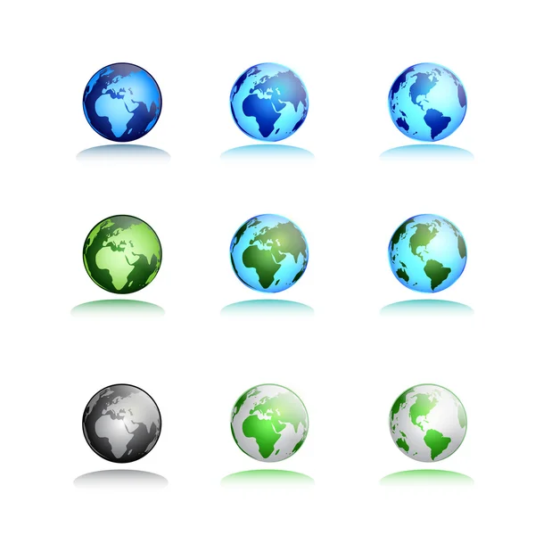 Un globe moderne. Ensemble d'icônes — Image vectorielle