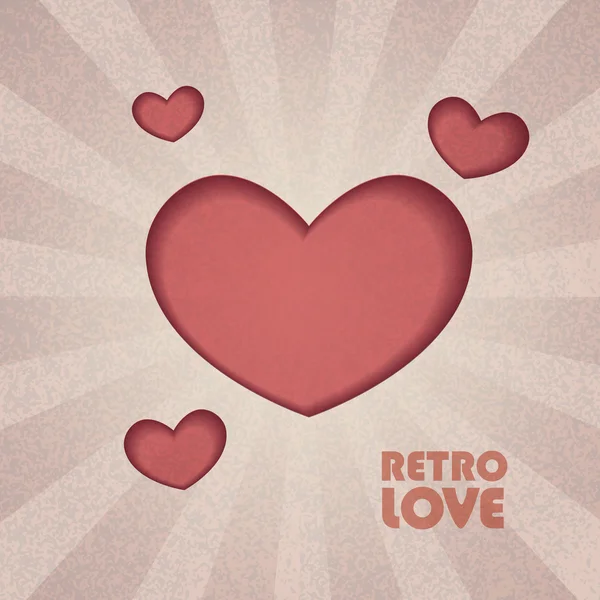 Šťastný valentines day a plení karet. retro láska — Stockový vektor