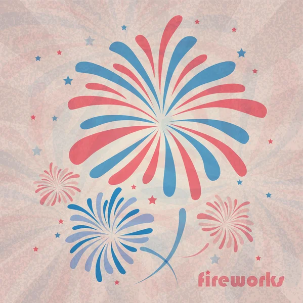 Fuegos artificiales retro — Vector de stock