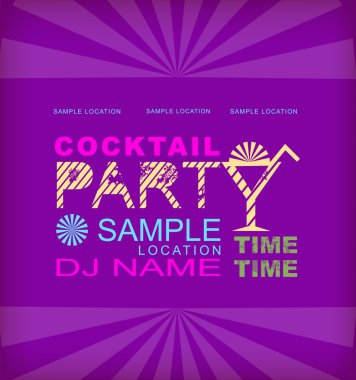Retro poster. Cocktail party clipart
