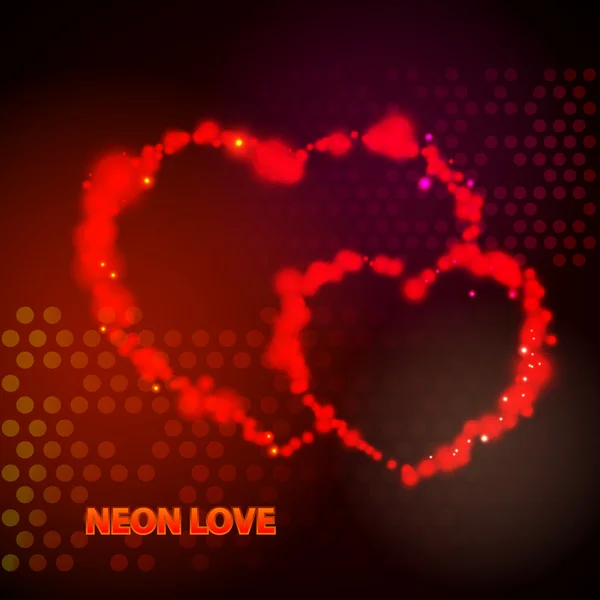 Sevgililer günü. Neon aşk — Stok Vektör