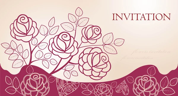 Tarjeta de invitación con flores — Archivo Imágenes Vectoriales