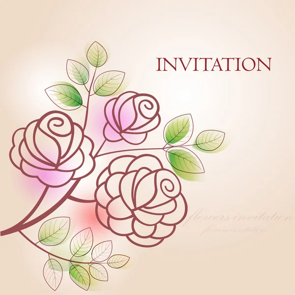 Flower background. Invitation card with flowers — Stock Vector