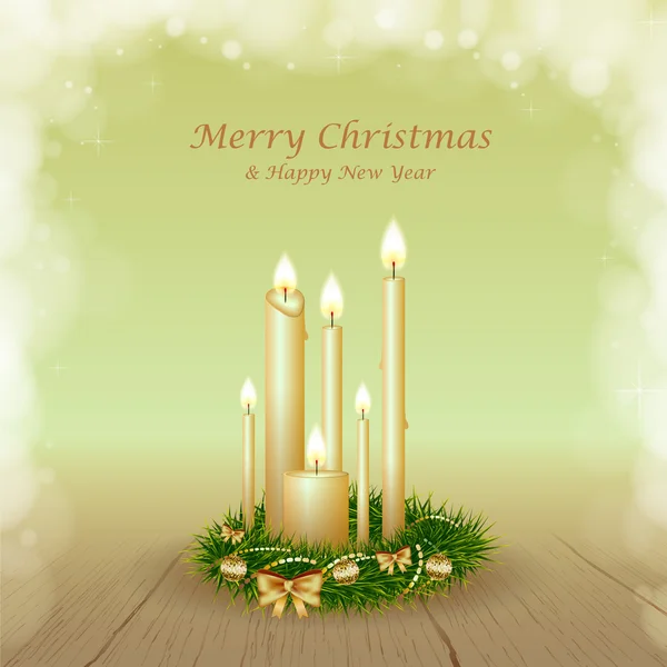 Christmas background with candles — Stock Vector