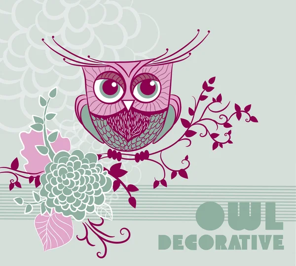 Hibou décoratif — Image vectorielle