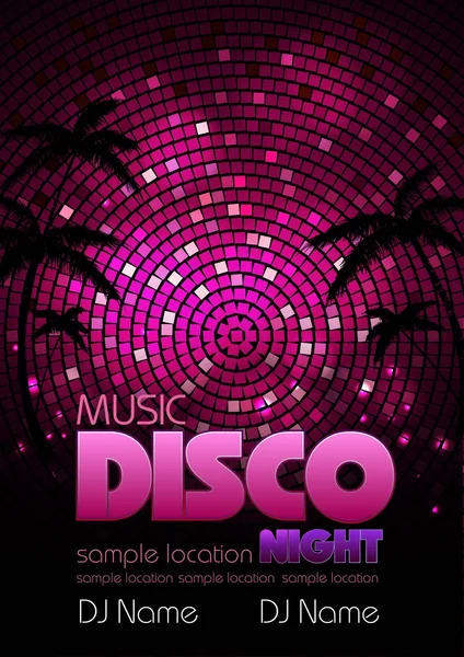 Disco background. Disco poster — Stock Vector