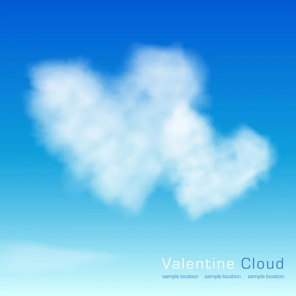 Nubes de San Valentín Dos corazones — Archivo Imágenes Vectoriales
