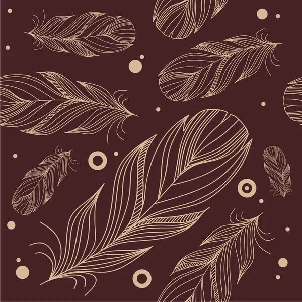 Seamless pattern with feathers — Stock Vector